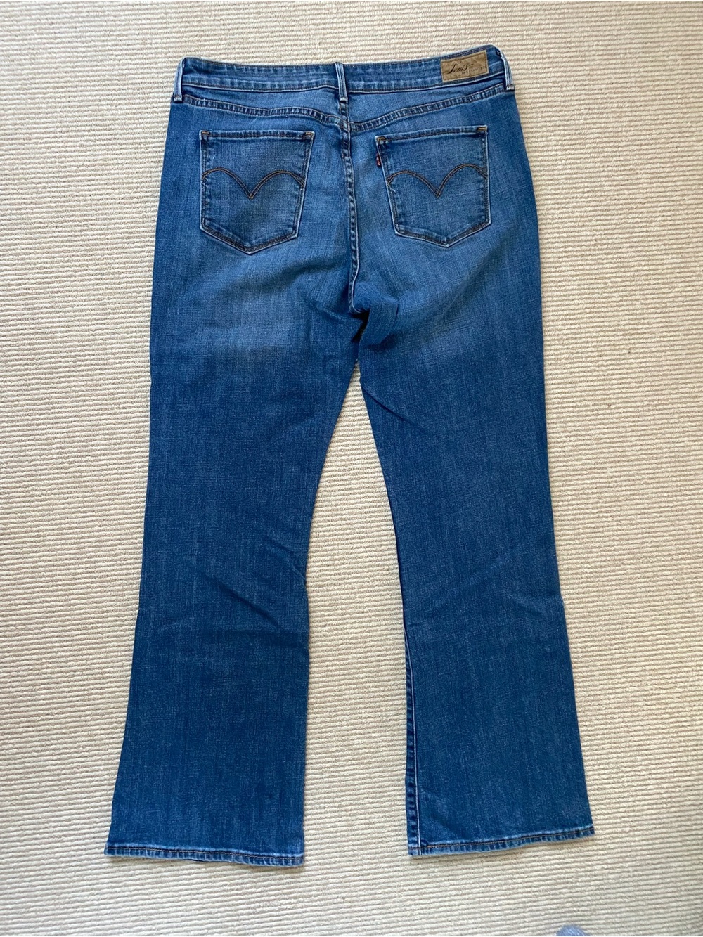 Levi's Boot Cut Jeans Dark Blue Wash Demi Curve Classic Flare Size 16 - Picture 8 of 10